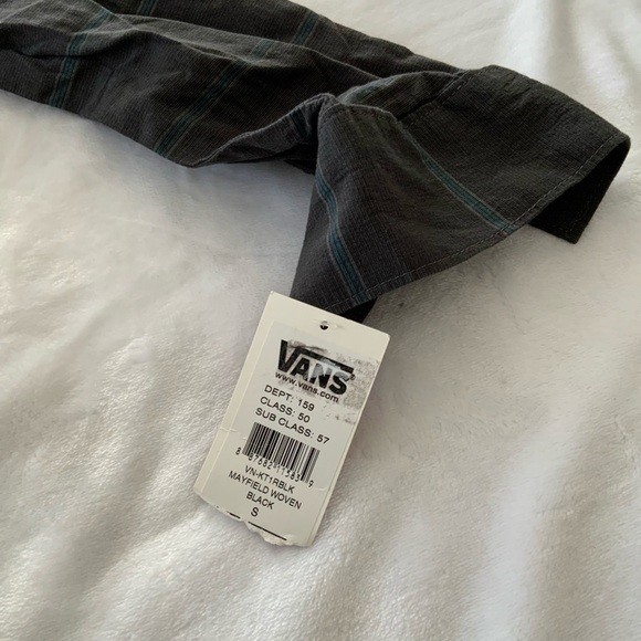 nwt VANS Mayfield Woven Black Button Up Shirt - Picture 3 of 3